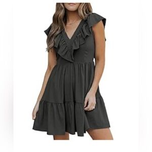 Gray Dress With Ruffles